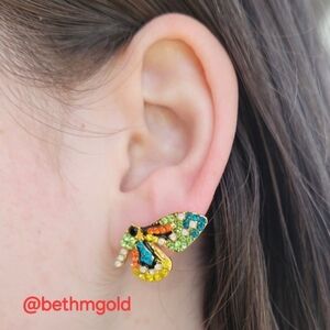 Butterfly Wings Rhinestone Stud Earrings